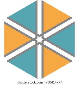 Pattern design for tile, wallpaper, logo, etc. Hexagon and triangle.