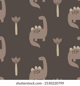 pattern  design as vector with paper cut effected dinosaur drawing