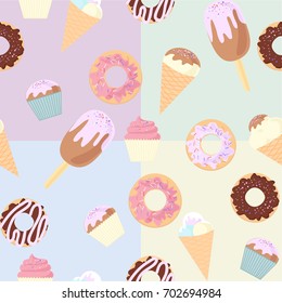 pattern dessert on a colored background