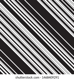 Pattern with diagonal black stripes and outline. Modern geometric background.Vector seamless pattern.