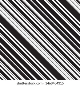 Pattern with diagonal black stripes and outline. Modern geometric background.Vector seamless pattern.