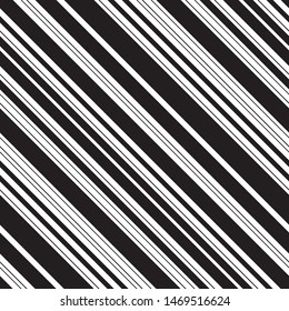 Pattern with diagonal black stripes and outline. Modern geometric background.Vector seamless pattern.