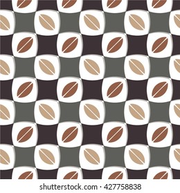 The pattern in the diagonal, grain, coffee, seamless vector background.