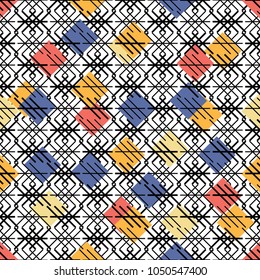 Pattern diagonal lines vector background design. Abstract geometric art woven pattern. Can be used for wallpaper, pattern fills, textile, web page background, surface textures.