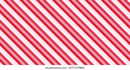 Pattern diagonal stripe seamless sweet pink and red. abstract background vector. Vector illustration