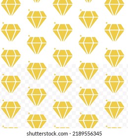 Pattern Of Diamond In Transparent Background (PNG) With Mini Doodle (icons). Vector Illustration