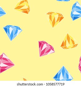 Pattern of diamonds. Diamonds are blue, diamonds are pink and yellow.