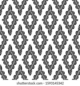 Pattern of diamonds. Ethnic boho seamless background. Tribal pattern. Folk motif. Vector illustration for web design or print.
