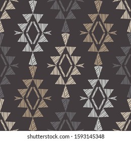 Pattern of diamonds. Ethnic boho seamless background. Tribal pattern. Folk motif. Vector illustration for web design or print.