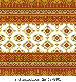 Pattern with diamonds and floral motifs