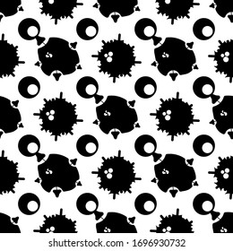 pattern of different bacteria, viruses, cells with a stroke