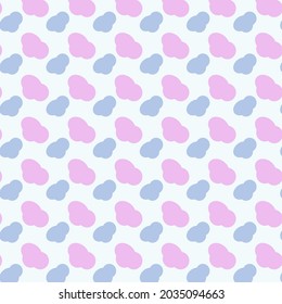 Pattern with different color shapes on a blue background.