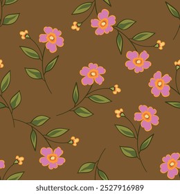 Pattern with different flowers watercolor on white background. beautiful floral pattern with watercolor flowers. watercolor flowers. seamless pattern. purple flowers