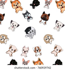 pattern with different funny dogs