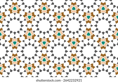 Padrão de diferentes formas geométricas com cor marrom, marrom e verde
