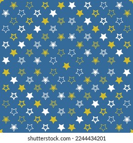 Pattern of Different Golden and White Stars