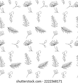 Pattern of different grass outline. Vector