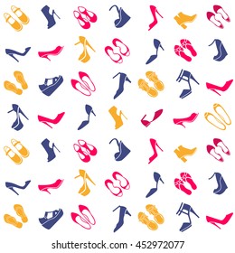 pattern with different kinds of shoes