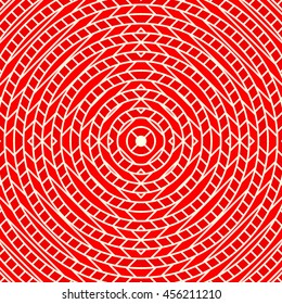 Pattern with different shaped red blocks and white lines ornament. Abstract background. Mosaic wallpaper. Vector illustration