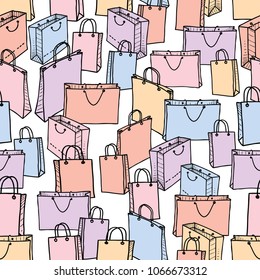 Pattern of the different shopping bags