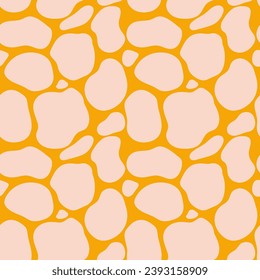 a pattern of different spots in pink-orange tones. colored pebbles on a seamless endless pattern