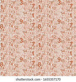 A pattern of digits. Digits of different sizes.