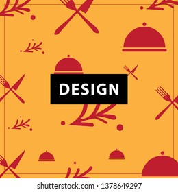 pattern dinner, with cutlery, serving hoods and vegetables suitable for various types of needs. like walls, pillow covers, blankets. unique, background, vector, decoration.
