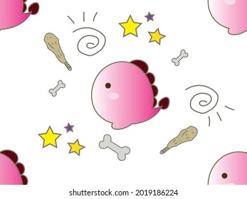 pattern dinosaur pink stars and maces 