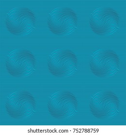Pattern Distortion Circle in color blue, visual effects, background web or textile
