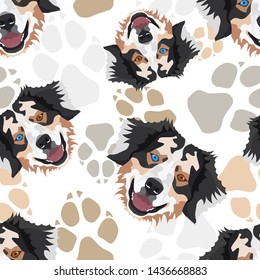 Pattern Dog Paws Australian Shepherd
