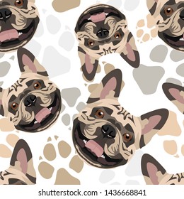 Pattern Dog Paws French Bulldog
