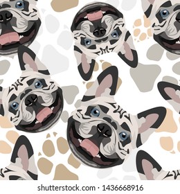 Pattern Dog Paws French Bulldog
