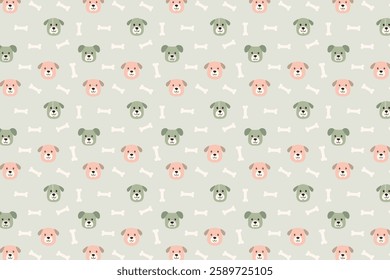 A pattern with dogs and bones illustration