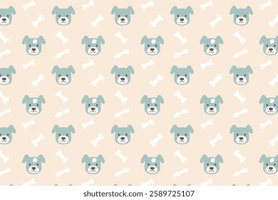 A pattern with dogs and bones illustration