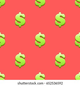 Pattern with dollar sign. Seamless vector pattern. Vector illustration. Dollar icon. Dollar pattern. Dollar backdrop. Bank payment symbol. Money symbol.