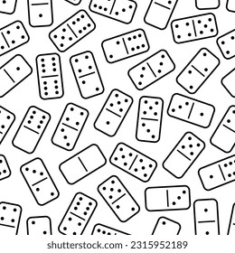 Pattern Domino - Messy Black Outlines of Dominoes in White Background