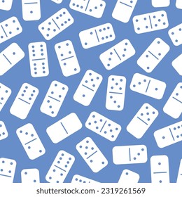 Pattern Domino - Messy White Dominoes in Blue Background