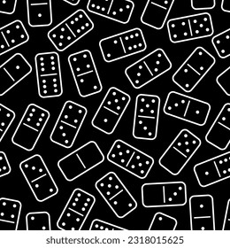 Pattern Domino - Messy White Outlines of Dominoes in Black Background