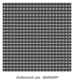 Pattern done by just M letter and square. Only black and white background. Thick square composition. Self made multiplication.