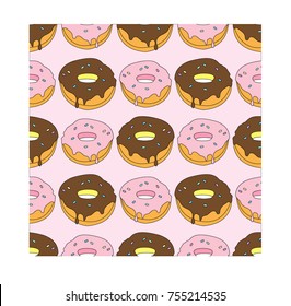 pattern donut background vector design for printable