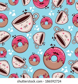 Pattern Donut and Coffee