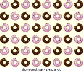 pattern donuts chocolate and pinc