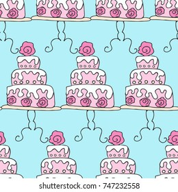 pattern doodle Cake vector