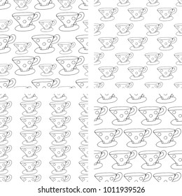 pattern doodle Cup of tea vector