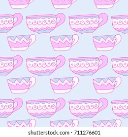 pattern doodle Cup of tea vector
