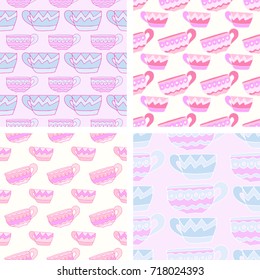 pattern doodle Cup of tea vector
