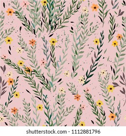pattern with doodle flowers