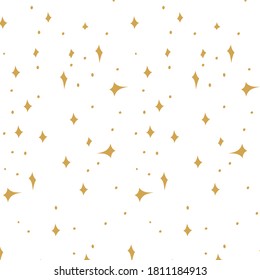 Muster mit doodle goldenen Sternen für Webdesign, Textilien und Umhüllung. Vektorhintergrund. handgezeichnet