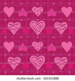 pattern with doodle heart icons for valentines day
pink vector background with hearts