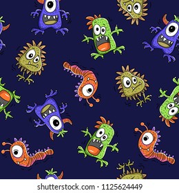 pattern doodle monster, background vector